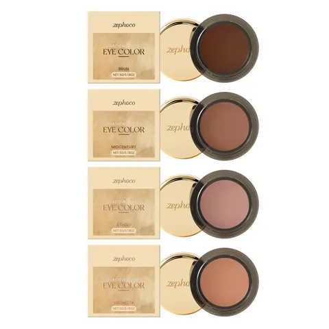 Zephoco Matte Single Eyeshadow Earth Tone Natural Pigment Long Lasting Portable Professional Eyeshadow For Women Daily Makeup