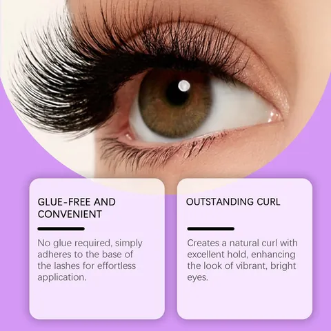 Nymixa Racimos de Pestañas Sin Pegamento Autoadhesivos Pestañas Postizas Rizadas Naturales Negras de Fibra Sintética Maquillaje de Ojos Fácil de Aplicar para Mujeres