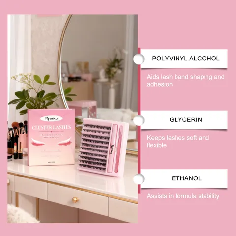 Nymixa Cluster Lashes Set 200 Pcs Segmented Individual Eyelashes With Pink Tweezers And Glue Sealant For Daily Look Women