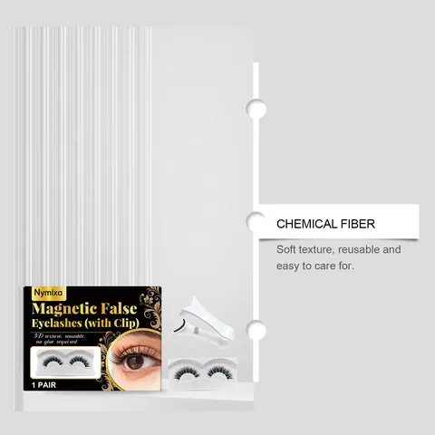 Nymixa Magnetische Falsche Wimpern Set Mit Applikator Werkzeug 3D Natürlicher Look Wiederverwendbar Kleberfreie Wimpern