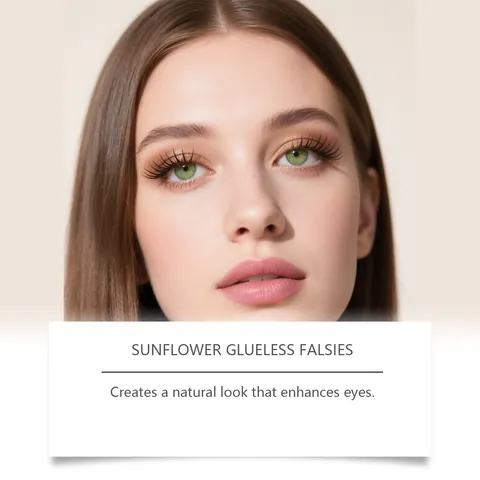 NYMIXA Sunflower Glueless False Eyelashes Natural Cluster Individual Lashes Self Adhesive Long Lasting Eye Makeup For Women