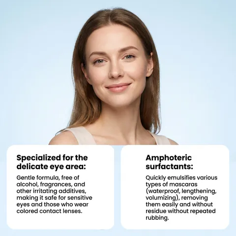 Zephoco Gel Démaquillant Professionnel pour Colle à Cils Gel Nettoyant Doux pour Extensions de Cils Avec Brosse 5ml
