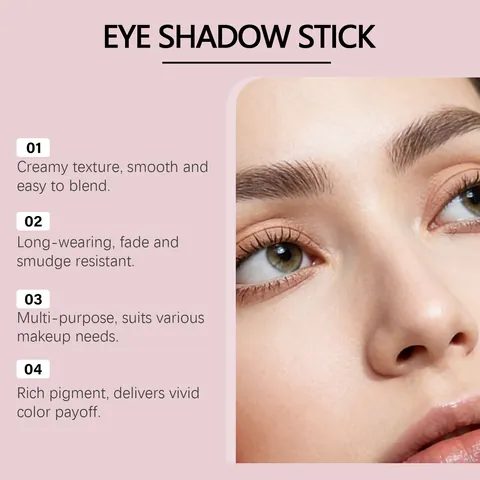Zephoco Ombretto in Stick Crema Brillante Impermeabile Lunga Durata Cristallo Glitter Penna Ombretto con Sfumino Donna Trucco