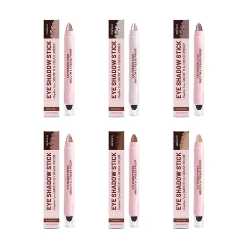 Zephoco Ombretto in Stick Crema Brillante Impermeabile Lunga Durata Cristallo Glitter Penna Ombretto con Sfumino Donna Trucco