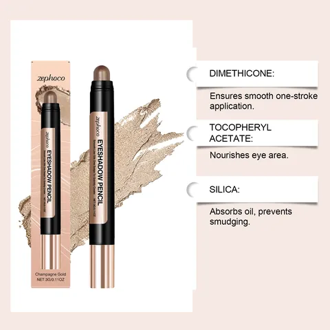 Crayon Ombre à Paupières Nacré Lisse Or Champagne Miroitant Longue Tenue Imperméable Sans Bavure Pour Femmes