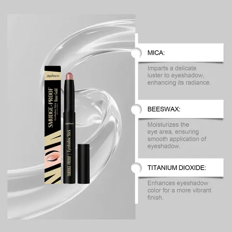 Zephoco Roségold Wasserdicht Glitzer Lidschatten Stift Wischfest Schimmer Lidschatten Pen Langanhaltendes Creme Augen Makeup Damen
