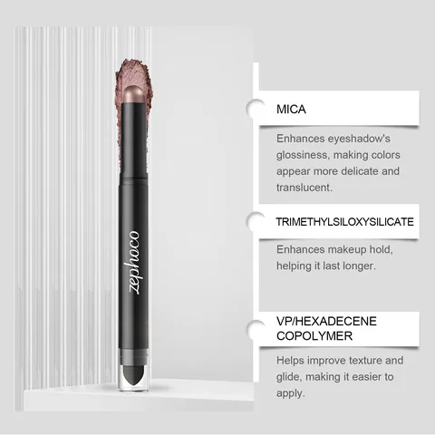 zephoco Ombre à Paupières en Stick Marron Mocha Stylo Ombre à Paupières Double Extrémité Avec Pinceau Intégré Maquillage Longue Durée