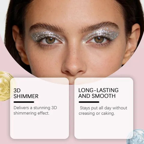 Zephoco Silver Liquid Diamond Eyeshadow Glitter Shiny Long Lasting Shimmer Metallic Polarized Professional Eye Makeup For Women