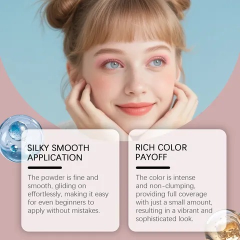 Zephoco Rose Gold Shimmering Silky Eye Shadow Multi-Chromatic High Pigment Long Lasting Smooth Texture Makeup For Women