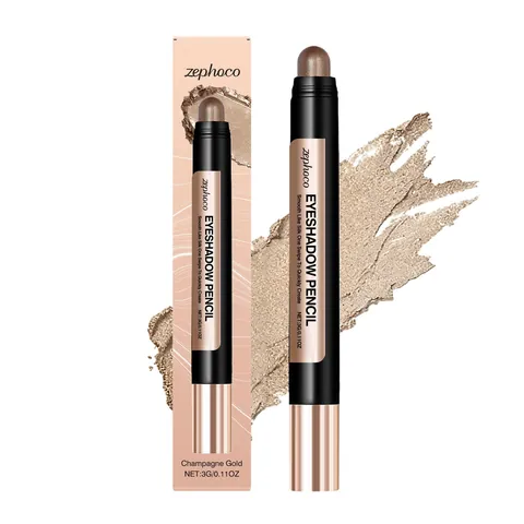 Crayon Ombre à Paupières Nacré Lisse Or Champagne Miroitant Longue Tenue Imperméable Sans Bavure Pour Femmes