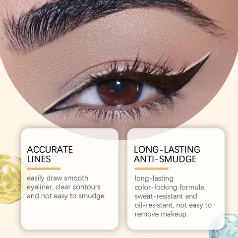 Zephoco Waterproof Liquid Eyeliner Smooth Quick Dry Long Lasting Smudge Proof Eye Makeup Tool Black Dark Brown Light Brown For Women