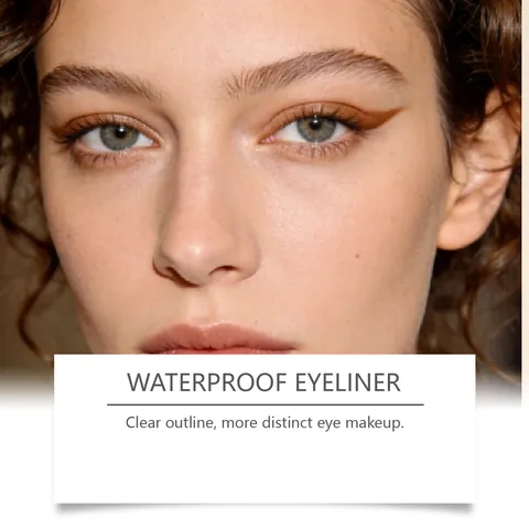 Zephoco Light Brown Liquid Eyeliner 24H Waterproof Smudge Proof Silky Smooth Long Lasting Eye Makeup Precise Fine Tip Pen