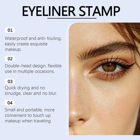 Zephoco Waterproof Brown Eyeliner Stamp Double Ended Long Lasting Smudgeproof Liquid Eye Liner Pen For Natural Eye Makeup Look For Women