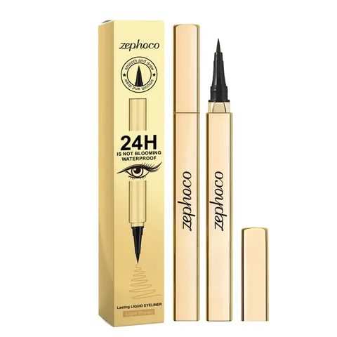 Zephoco Light Brown Liquid Eyeliner 24H Waterproof Smudge Proof Silky Smooth Long Lasting Eye Makeup Precise Fine Tip Pen