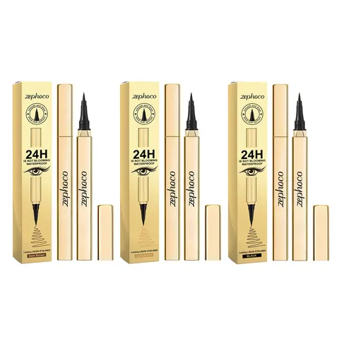 Zephoco Waterproof Liquid Eyeliner Smooth Quick Dry Long Lasting Smudge Proof Eye Makeup Tool Black Dark Brown Light Brown For Women