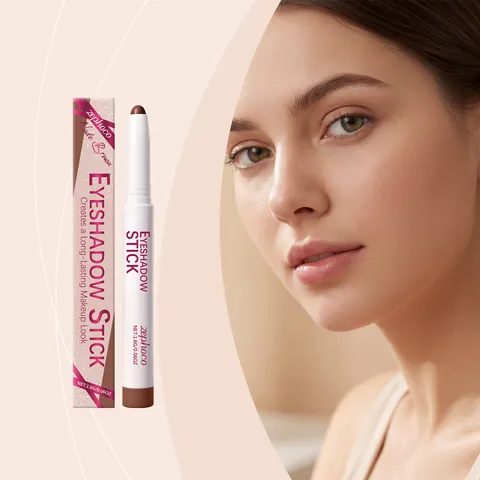 Zephoco Nude Brown Eyeshadow Stick Silky Matte Texture Waterproof Long Lasting Natural Nude Eye Contour Shadow Pen For Women Daily Makeup
