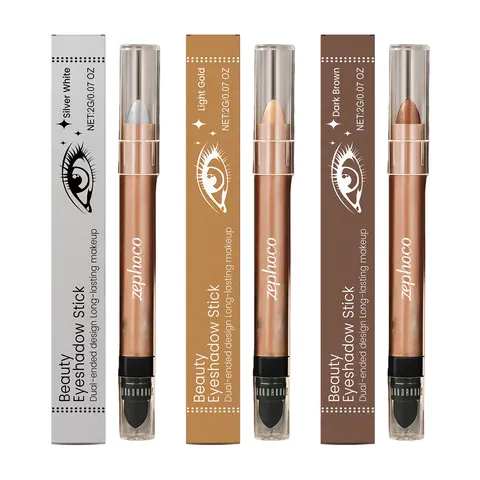Zephoco Star Diamond Double-Ended Eyeshadow Stick Long-Lasting Shimmer Glitter Natural Pigment Waterproof Easy To Blend Eye Makeup Stick