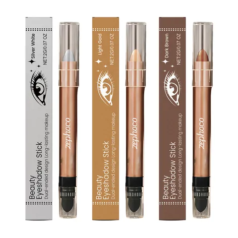 Zephoco Star Diamond Double-Ended Eyeshadow Stick Long-Lasting Shimmer Glitter Natural Pigment Waterproof Easy To Blend Eye Makeup Stick