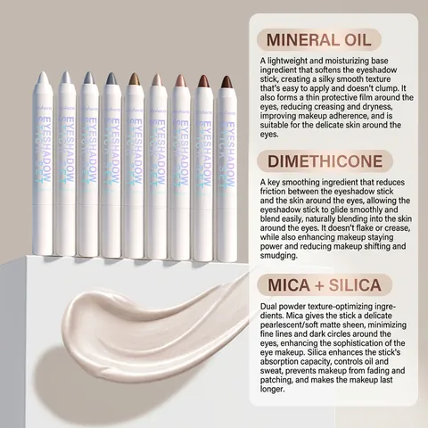 Zephoco Perlmutt Schimmer Lidschattenstift Wasserdicht Langlebig Glatt Cremig Lidschatten Stift Kit Damen Augen Make-up