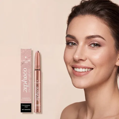 Zephoco Schimmer Nude Lidschattenstift Champagnerrosa Langanhaltend Wasserdicht Cremig Perle Glitzer Lidschatten Make-up Stift
