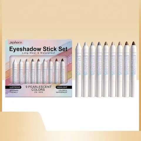 Zephoco Perlmutt Schimmer Lidschattenstift Wasserdicht Langlebig Glatt Cremig Lidschatten Stift Kit Damen Augen Make-up