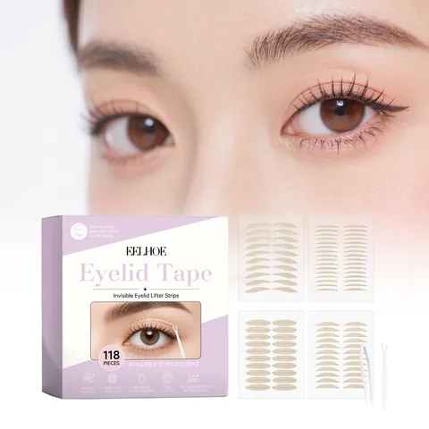 Invisible Double Eyelid Tape Set Waterproof Natural Mesh Long Lasting Eyelid Stickers With Tweezers And Fork Eye Makeup Tool
