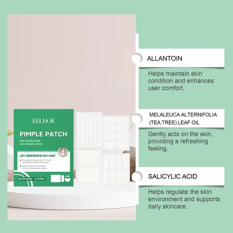 EELHOE Parche Invisible para el Acné Hidrocoloide Con Ácido Salicílico Aceite de Árbol de Té para el Cuidado Facial