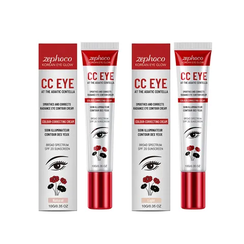 Zephoco Eye Glow CC Cream Con Centella Asiatica SPF 20 Primer de Ojos Iluminador y Corrector Maquillaje Hidratante Mujer