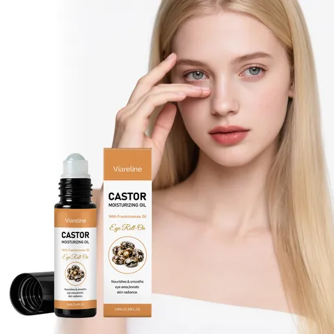 Viareline Aceite de Ricino e Incienso Esencia para Ojos Roller Hidratante Iluminador Suero Cuidado Ojos Para Ojeras Piel Suave