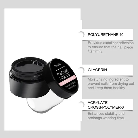 EELHOE Solid Nail Glue Gel Ultra Thick UV LED Curing Adhesive for Fake Nail Tips Extension Long Lasting Professional Manicure Tools