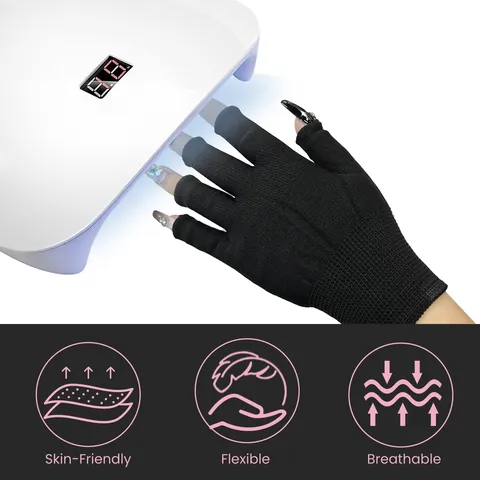 EELHOE UV Shield Gloves For Manicure Anti-Tanning LED Light Hand Protection Half Finger Nail Art Tool Professional Accessory