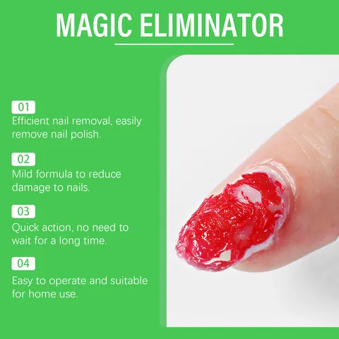 EELHOE Magic Eliminator Gel Nail Polish Remover Professional Gentle Fast Acting Soak-Off Gel Remover Solvent Nail Cleaner