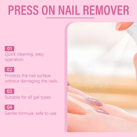 EELHOE Gentle Press On Nail Remover Spray With Vitamin E Infused Nourishing Nail Glue Dissolver For Manicure Care Tool Set