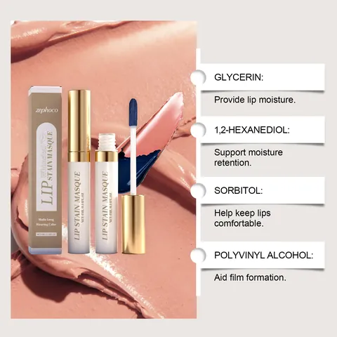Zephoco Matte Peel-off-Lippenfarbe Langanhaltend Wasserfest Feuchtigkeitsspendend Lip Tint Masque Für Damen Tägliches Make-up