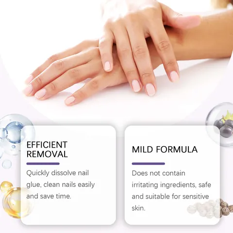 OUHOE Professional Gentle Plant Based Formula Nail Gel Polish Remover Spray Fast Acting Glue Dissolver With Steel Pusher And Wooden Sticks