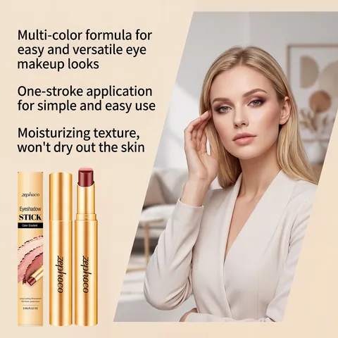 Zephoco Mehrfarbiger Langanhaltender Lidschattenstift Schimmer Roségold Farbverlauf Wasserfester Lidschatten Pen Damen Makeup