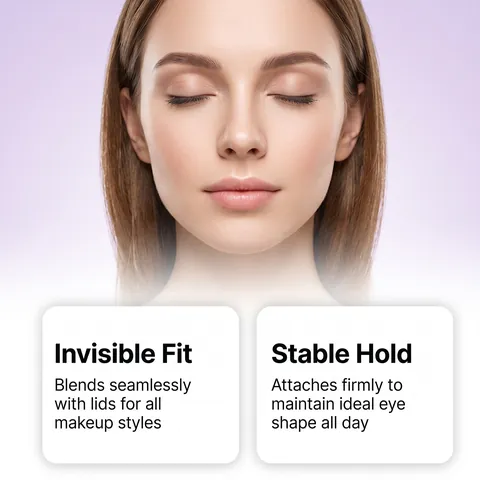 Invisible Double Eyelid Tape Set Waterproof Natural Mesh Long Lasting Eyelid Stickers With Tweezers And Fork Eye Makeup Tool