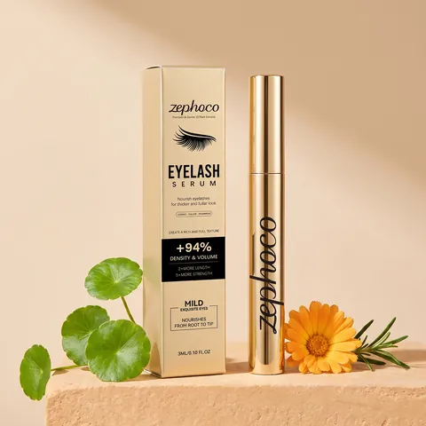 Zephoco Wimpernwachstumsserum Pflegendes Volumengebendes Wimpernstärkungsmittel Mit Fünfzehn Botanischen Extrakten Goldene Röhre Augenpflege Damen