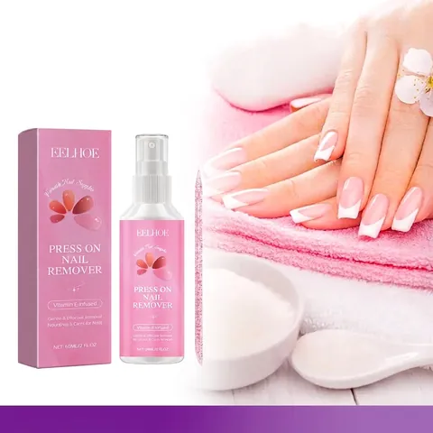 EELHOE Gentle Press On Nail Remover Spray With Vitamin E Infused Nourishing Nail Glue Dissolver For Manicure Care Tool Set