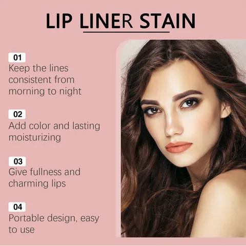 Abziehbarer Lippenkonturenstift Tönung Matt Natürlich Glatt Hochpigmentiert Langanhaltend Feuchtigkeitsspendend Tragbare Lippenpflege Make-Up Für Frauen