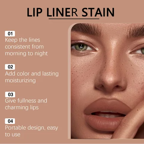 EELHOE Abziehbarer Lippenkonturenstift Langanhaltend Wasserdicht Wischfest Natürlich Kakao Nude Lippenkontur Für Damen