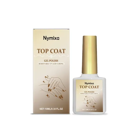 Nymixa High Gloss Top Coat Long Lasting Wear Resistant LED UV Curing Gel Polish Removable Nail Art Seal Glue For Home Manicure