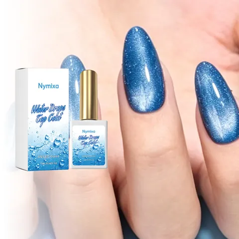 Nymixa Water Drops Top Coat Gel 3D Effect High Gloss UV LED Cured Reinforcement Durable Nail Art Polish Glue For Women Manicure