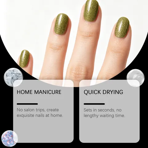 Stylo Vernis à Ongles Gel Portable Une Étape Pailleté Soak Off Stylo Manucure pour Usage Quotidien Femme Beauté Nail Art