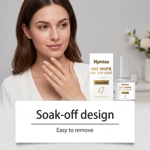 Nymixa No Wipe Gel Top Coat Υψηλή Γυαλάδα Soak Off UV LED Gel Βερνίκι Νυχιών Για Επαγγελματικό Σαλόνι Τέχνης Νυχιών Σπίτι