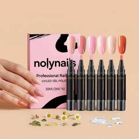 Multicolor UV LED Curing Nail Polish Gel Pen Set Smooth Application Professional Vibrant Shades For DIY Home Salon Manicure Art