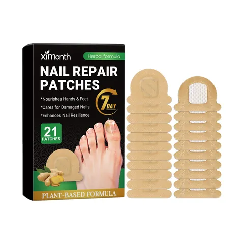 XIMONTH Ingwer Nagelreparaturpflaster Kräuter Pflanzliche Formel Zehennagelpflege Pflaster Für Beschädigte Nägel Nährend
