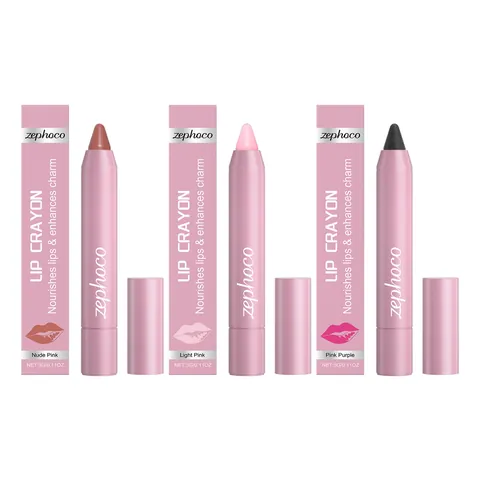 Zephoco Long-lasting Velvet Lip Crayon Matte Lip Liner Pencil Highly Pigmented Natural Waterproof Lipstick Pen For Women Makeup