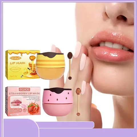 Masque Hydratant Pour Les Lèvres Réduction Des Ridules Non Gras Absorption Rapide Extrait De Plante Masque Nourrissant Doux Pour Les Lèvres Avec Pinceau À Lèvres