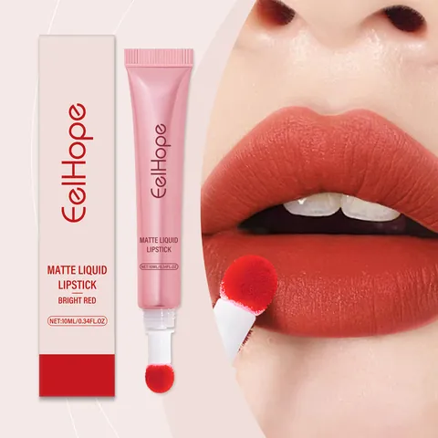 Matte Liquid Lipstick Velvet Lip Gloss Bright Red Long Lasting Waterproof Silk Lip Stain Smudge Proof Cosmetic For Women
